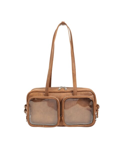 EMODA（エモダ）の「クリアポケットショルダーバッグ（ショルダーバッグ・レディース・ホワイト/ブラック/ブラウン・F）」の3枚目の写真