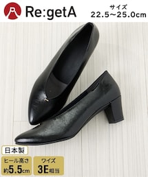 nissen | リゲッタ　ワンポイントポインテッドトゥミドルヒールパンプス（ワイズ３E）ｂｙＲｅ：ｇｅｔＡ(パンプス)