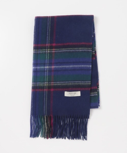 URBAN RESEARCH Sonny Label（アーバンリサーチサニーレーベル）の「ウールカシミヤチェックワイドマフラー（マフラー・メンズ・ベージュ/グレー/カーキ/ネイビー・One）」の6枚目の写真