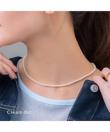nissen | 【Creamdot.】さりげなく華やぐ小粒フェイクパールのショートネックレス(ネックレス)