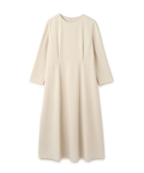 ROPE'（ロペ）の「トリアセダブルクロス セミフレアーワンピース/イージーケア・セットアップ対応・26SS（ワンピース・レディース・ベージュ/ネイビー・36/38/40）」の2枚目の写真