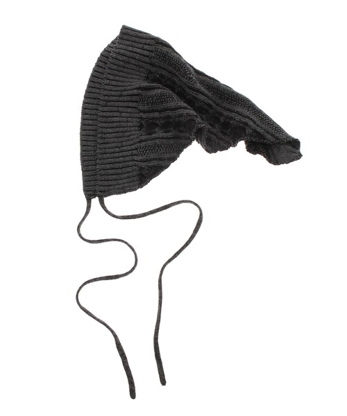 MURUA（ムルーア）の「リブニットバブーシュカ（チャーム・レディース・ブラック・F）」の2枚目の写真