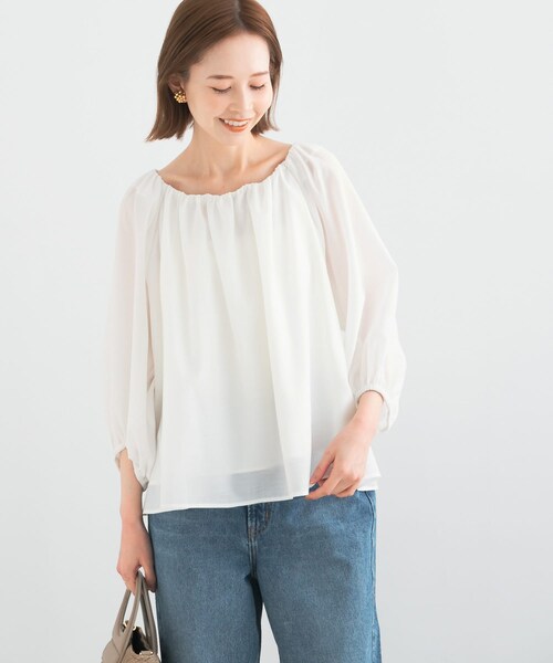 URBAN RESEARCH ROSSO（アーバンリサーチロッソ）の「2WAYオフショルブラウス（シャツ/ブラウス・レディース・white/black・FREE）」の8枚目の写真