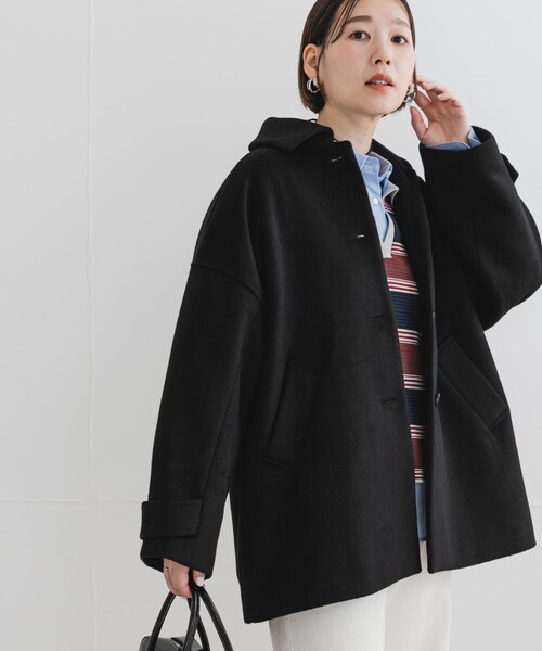 URBAN RESEARCH ROSSO（アーバンリサーチロッソ）の「F by ROSSO　『UR TECH』ビーバーテントラインコート（ステンカラーコート・レディース・BROWN/BLACK・Free）」の4枚目の写真