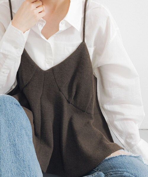 URBAN RESEARCH(アーバンリサーチ)の「『別注』crinkle crinkle crinkle×URBAN RESEARCH wool lingerie cami(キャミソール・レディース・BLACK/BROWN・FREE)」の13枚目の写真