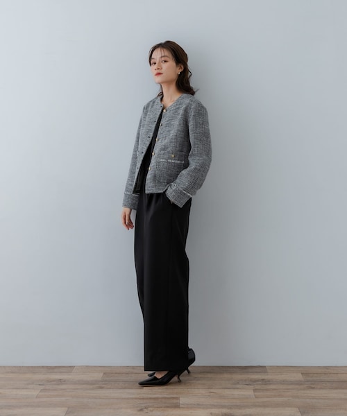 URBAN RESEARCH（アーバンリサーチ）の「ツイードノーカラージャケット（ノーカラージャケット・レディース・OFF MIX/BLACK MIX・FREE）」の22枚目の写真