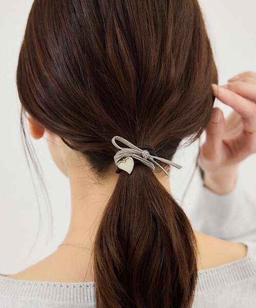 ROPE' PICNIC（ロペピクニック）の「ハートモチーフヘアゴムセット（ヘアゴム・レディース・ブラック/ベージュ/ピンク・F）」の6枚目の写真