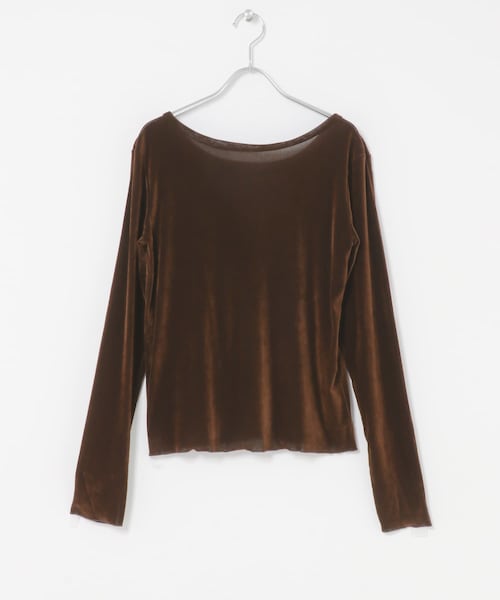 URBAN RESEARCH ROSSO(アーバンリサーチロッソ)の「シアーベロアバックシームカットソー(Tシャツ/カットソー・レディース・OFF/CHARCOAL/BROWN/SAX・Free)」の3枚目の写真