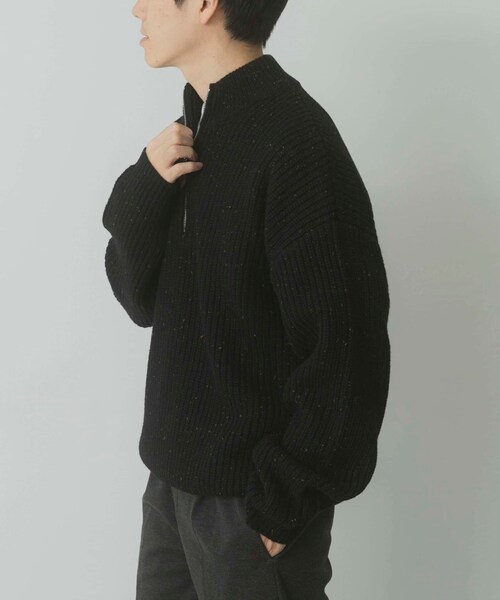 ITEMS URBANRESEARCH(アイテムズ アーバンリサーチ)の「ウール混 ハーフジップ モックネックニット(ニット/セーター・メンズ・WHT/NVY/BLK・M/L)」の18枚目の写真