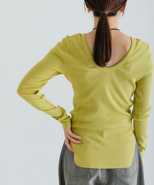 URBAN RESEARCH（アーバンリサーチ）の「HAKUJI　Organic Cotton Long-Sleeve Pullover（Tシャツ/カットソー・レディース・BLACK/WHITE/LIME・FREE）」の3枚目の写真
