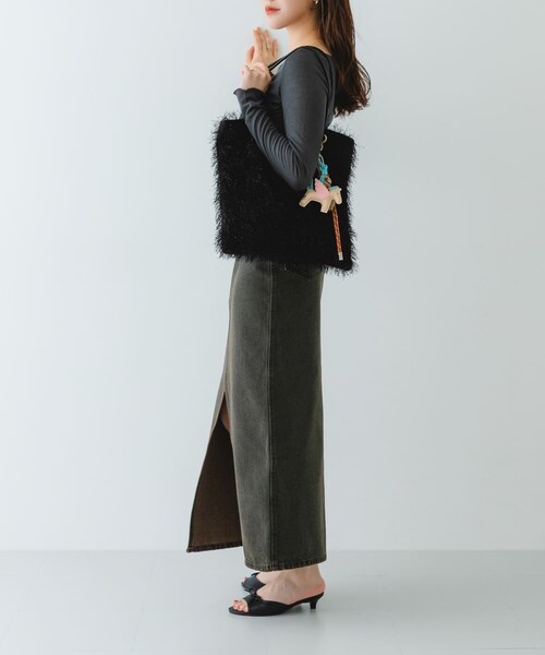 RODE SKO（ロデスコ）の「ヘアリートートバッグ（トートバッグ・レディース・BLACK/BEIGE/OLIVE・one）」の10枚目の写真