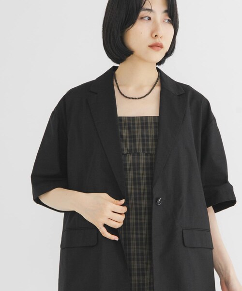 KBF（ケイビーエフ）の「BASICテーラードジャケット（テーラードジャケット・レディース・IVORY st/BLACK/NAVY st/BEIGE・One）」の15枚目の写真