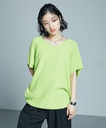 Soiunique | ラーベン編みゆったりサイズVネックコクーンニット ［Soiunique］(ニット/セーター)
