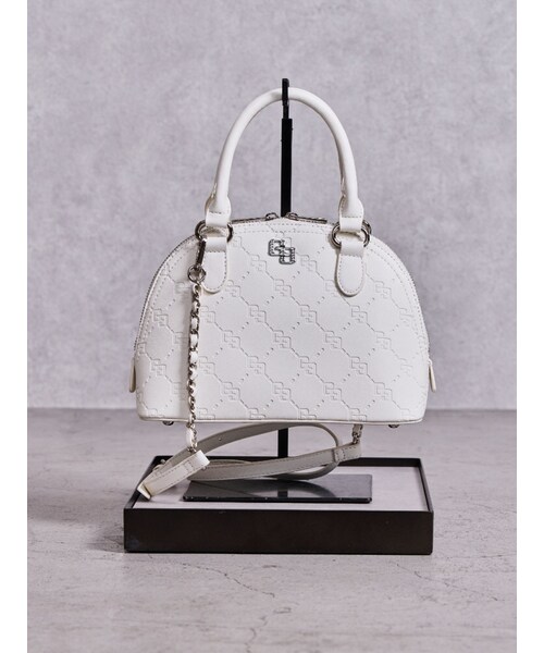 GYDA（ジェイダ）の「GG quilting embossハンドBAG（ハンドバッグ・レディース・オフホワイト/ブラック・F）」の2枚目の写真