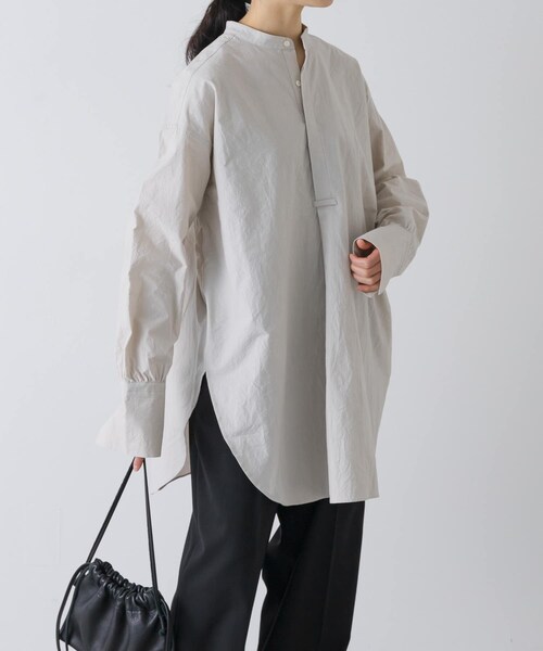 かぐれ（カグレ）の「コットンチュニックシャツ（シャツ/ブラウス・レディース・OFF/L/GRAY・Free）」の3枚目の写真