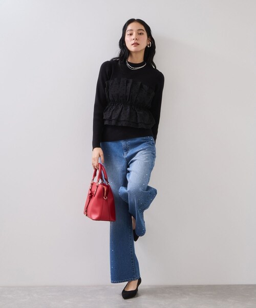 VIS(ビス)の「ビジューデニムパンツ(デニムパンツ・レディース・ベージュ/ブルー・M/S)」の14枚目の写真