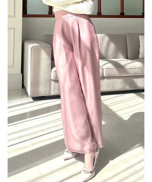 RESEXXY（リゼクシー）の「シアーレイヤードロングパンツ（その他パンツ・レディース・アイボリー/ブラック/ピンク・F）」の6枚目の写真