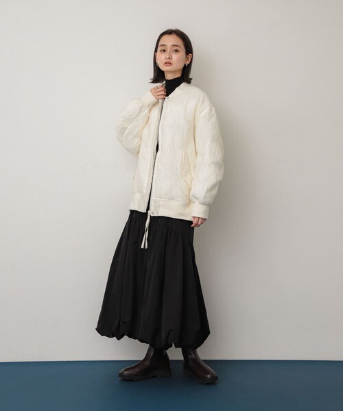 SENSE OF PLACE by URBAN RESEARCH(センスオブプレイスバイアーバンリサーチ)の「オーバーサイズMA-1(MA-1・レディース・BLACK/IVORY/BEIGE・one)」の10枚目の写真