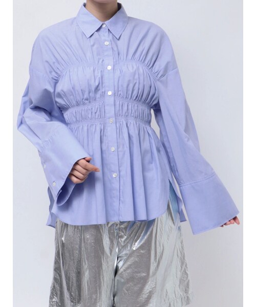 MERCURYDUO（マーキュリーデュオ）の「【OUNNOUN】ビスチェシャーリングシャツ（その他・レディース・ベビーピンク/ブルー/ミックス・F）」の6枚目の写真