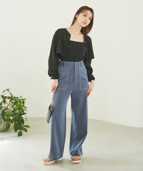 ROPE' PICNIC（ロペピクニック）の「ふくれジャガードボレロ（その他トップス・レディース・ブラック/キナリ・F）」の6枚目の写真