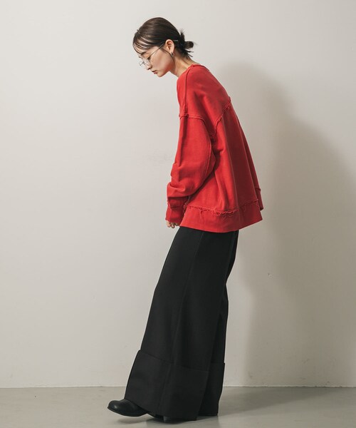 SENSE OF PLACE by URBAN RESEARCH（センスオブプレイスバイアーバンリサーチ）の「キリカエピグメントルーズスウェット（スウェット・レディース・CHARCOAL/RED/BROWN・One）」の16枚目の写真