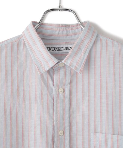 ADAM ET ROPE'(アダムエロペ)の「【INDIVIDUALIZED SHIRTS for SALON】別注ストライプシャツ L.BLUE BASE ORANGE ST(シャツ/ブラウス・レディース・ブルー系・F)」の5枚目の写真