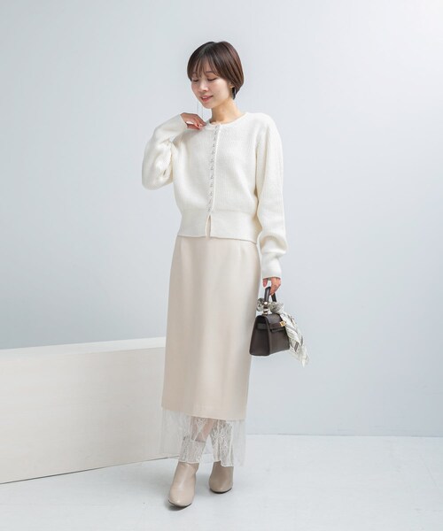 URBAN RESEARCH ROSSO（アーバンリサーチロッソ）の「ボタンデザインニットプルオーバー（カーディガン/ボレロ・レディース・WHITE/PINK/GRAY・Free）」の10枚目の写真