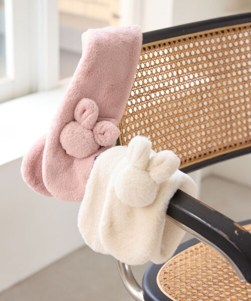 ROPE' PICNIC（ロペピクニック）の「【KIDS/キッズ】うさぎモチーフファーティペット（マフラー・キッズ・キナリ/ピンク・F）」の4枚目の写真