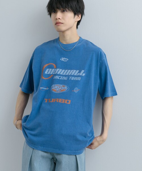 SENSE OF PLACE by URBAN RESEARCH(センスオブプレイスバイアーバンリサーチ)の「フェードロゴグラフィックTシャツ(5分袖)(Tシャツ/カットソー・メンズ・ROYAL BLUE/BLACK/YELLOW・M/L)」の20枚目の写真