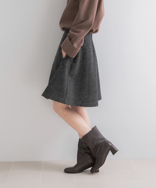 URBAN RESEARCH ROSSO（アーバンリサーチロッソ）の「ブークレーフレアミニスカート（スカート・レディース・OFF/CHARCOAL・36/38）」の15枚目の写真