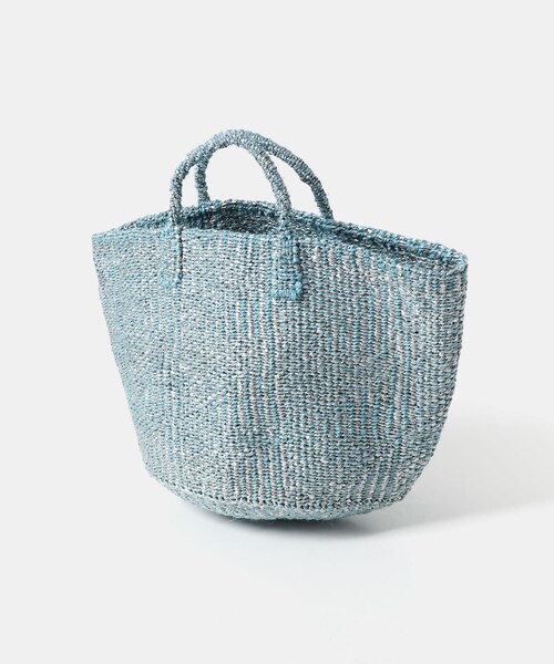 かぐれ（カグレ）の「アフリカンスクエア　プラスチックサイザルバッグ（かごバッグ・レディース・サックス・one）」の5枚目の写真