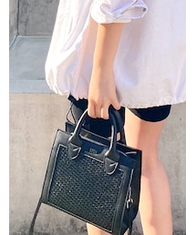 GYDA | mix material BOX BAG(ハンドバッグ)