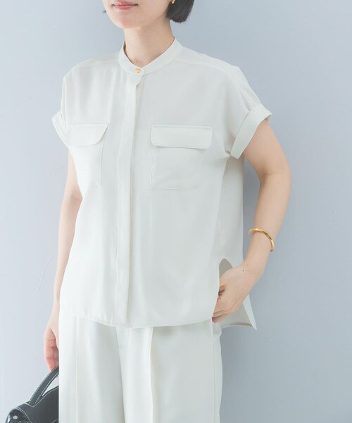 URBAN RESEARCH ROSSO（アーバンリサーチロッソ）の「クールタッチ吸水速乾ポケットフレアブラウス（シャツ/ブラウス・レディース・IVORY/D/NAVY・Free）」の6枚目の写真