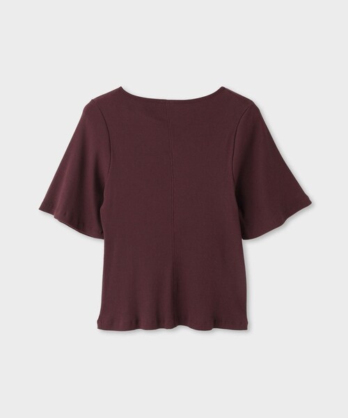 ROPE'(ロペ)の「【一部店舗限定】【REALM(レルム)】HALF-SLEEVE T-SHIRT|5分袖カットソー 26SS(ニット/セーター・レディース・ブラック/オフホワイト/ワイン・38)」の5枚目の写真