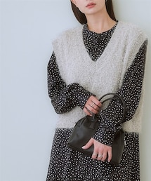 SMILE LAND | ＜大きいサイズ＞ コンパクト丈ラメシャギーニットベスト(ベスト)