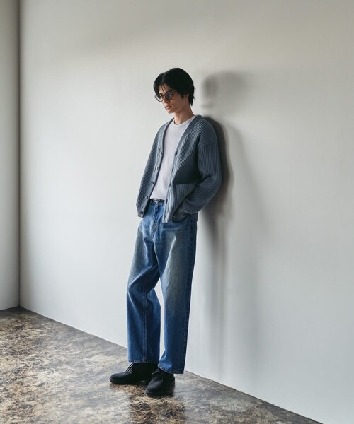 URBAN RESEARCH(アーバンリサーチ)の「new basic COTTON CASHMERE WIDE RIB CARDIGAN(カーディガン/ボレロ・メンズ・CEMENT/L SAX/NAVY・M/L)」の11枚目の写真