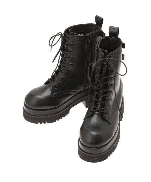CALNAMUR（カルナムール）の「LACE UP RIBBON SHORT BOOTS/レースアップリボンショートブーツ（ブーツ・レディース・アイボリー/ブラック・S/M/L）」の15枚目の写真
