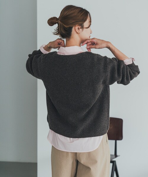 URBAN RESEARCH DOORS（アーバンリサーチドアーズ）の「ハミルトンウール畦ボートネックプルオーバー（ニット/セーター・レディース・MIX GRAY/YELLOW/MIX BROWN・M）」の19枚目の写真