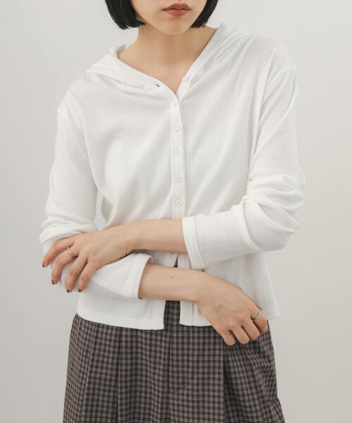 KBF（ケイビーエフ）の「ランダムRIBフーディー（パーカー・レディース・OFF/BROWN/RED・One）」の5枚目の写真
