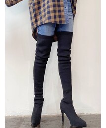 GYDA | インストームサイハイニットブーツ(ブーツ)