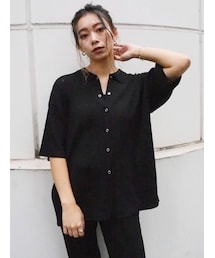 EVRIS | リブルーズポロニットトップス【セットアップ着用可能】(ニット/セーター)