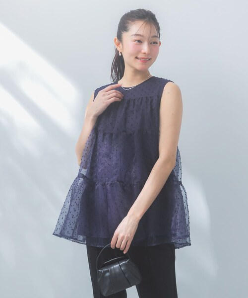 URBAN RESEARCH ROSSO（アーバンリサーチロッソ）の「シアードットティアードブラウス（シャツ/ブラウス・レディース・NAVY/WHITE・Free）」の19枚目の写真