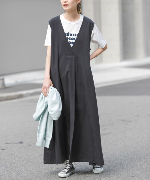URBAN RESEARCH DOORS(アーバンリサーチドアーズ)の「FORK&SPOON フロントタックフレアワンピース(ワンピース・レディース・BLACK/BEIGE/DARKGREEN・1/2)」の9枚目の写真