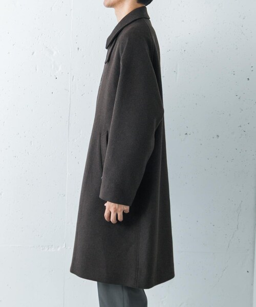 URBAN RESEARCH（アーバンリサーチ）の「WOOL BAL COLLAR COAT（ステンカラーコート・メンズ・KHAKI/BROWN/NAVY/BROWN CH・S/M/L）」の15枚目の写真