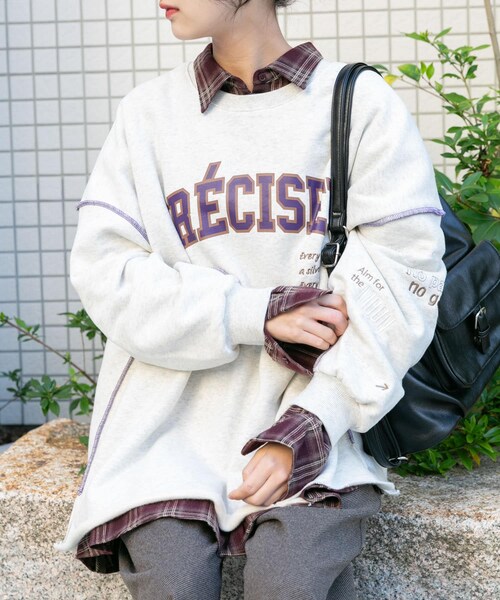 ITEMS URBANRESEARCH（アイテムズ アーバンリサーチ）の「裏起毛刺繍ロゴスウェット（スウェット・レディース・OML/BRN/L.PNK・FREE）」の5枚目の写真