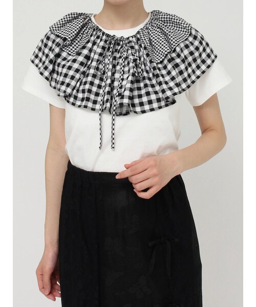 merry jenny（メリージェニー）の「フリルフリルサッシュ（チャーム・レディース・オフホワイト/ブラック/ミックス・F）」の6枚目の写真