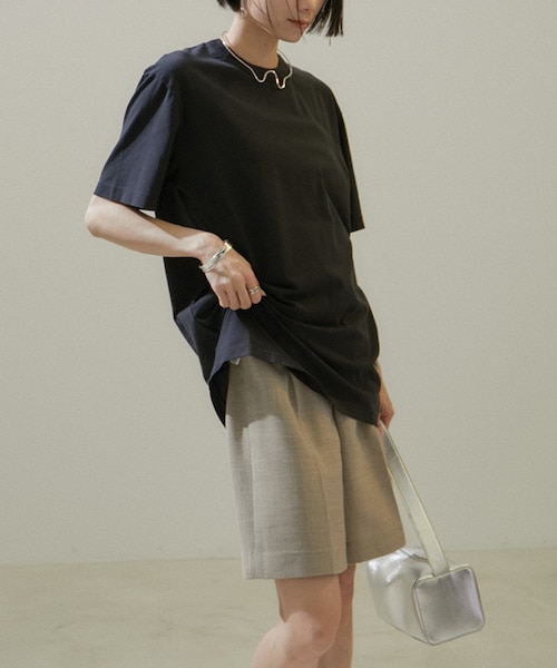 ADAM ET ROPE'（アダムエロペ）の「【J'aDoRe・店舗限定】【TEKLA（テクラ）】Short Sleeve Sleeping T-shirt（Tシャツ/カットソー・レディース・ブラック/ホワイト・S/XS）」の13枚目の写真