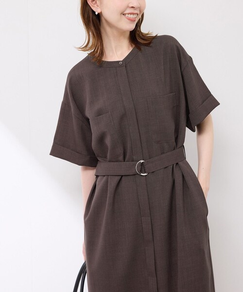 ROPE' PICNIC(ロペピクニック)の「サックワンピース(ワンピース・レディース・ダークブラウン/ベージュ系/ネイビー・36/38)」の2枚目の写真