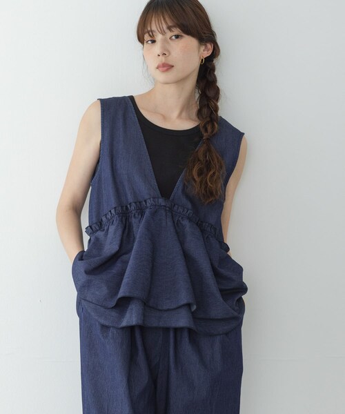 URBAN RESEARCH Sonny Label（アーバンリサーチサニーレーベル）の「ペプラムフリルアソートオールインワン（つなぎ/オールインワン・レディース・ブラック/デニム・36/38）」の16枚目の写真