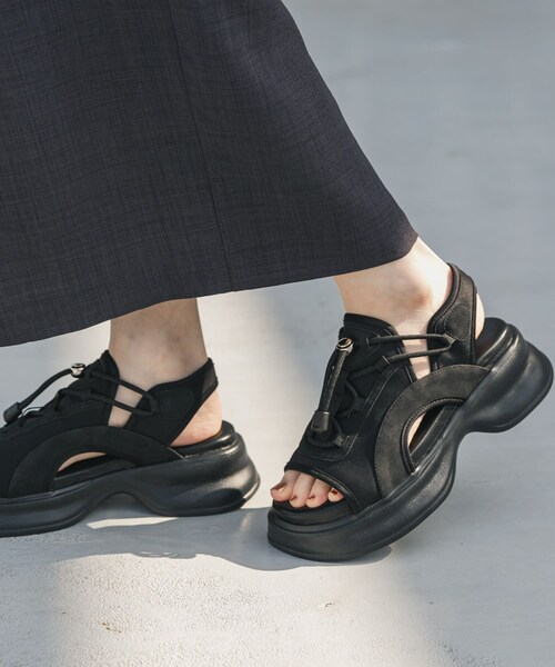 SENSE OF PLACE by URBAN RESEARCH(センスオブプレイスバイアーバンリサーチ)の「ボリュームソールドロストスポーツサンダル(サンダル・レディース・BLACK/IVORY/BEIGE・S/M/L)」の16枚目の写真